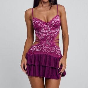 SOLD Santana Mini Dress Burgundy